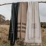 Hand-loomed Cotton Stole - Charcoal