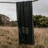 Hand-loomed Cotton Stole - Charcoal