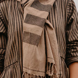 Hand-loomed Cotton Stole - Earth