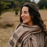 Hand-loomed Cotton Stole - Earth