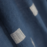 Handwoven Cotton Stole - Indigo Square Motif