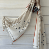 Handwoven Cotton Stole - Ivory Beige