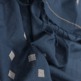 Handwoven Cotton Stole - Indigo Square Motif