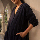 Mihi Jacket Navy Long