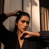 Akimi Top Navy Check