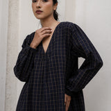 Akimi Dress Navy Check