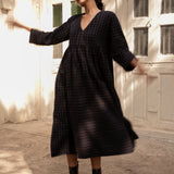 Sophia Dress Navy Check