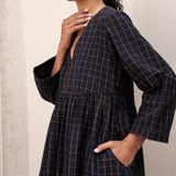 Sophia Dress Navy Check