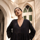 Sophia Dress Navy Check