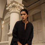 Iris Dress Navy Check
