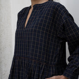 Iris Dress Navy Check