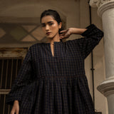 Iris Dress Navy Check