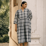Shanti Dress Check Motif