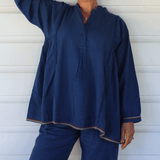 Umaya Top Navy Stripe