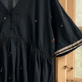 Geetha Dress Navy Motif