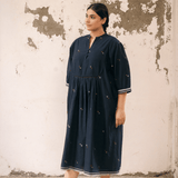 Shanti Dress Navy Motif