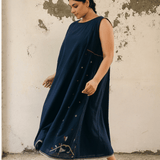 Bella Dress Navy Motifs