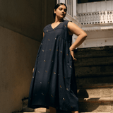 Tara Dress Navy Motif