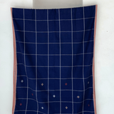 Handwoven Cotton Stole - Indigo Check