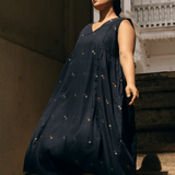 Tara Dress Navy Motif