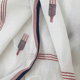 Handwoven Cotton Stole - White Clay Motif