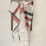 Handwoven Cotton Stole - Clay Stripe