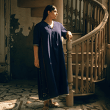 Hana Dress Navy Motifs