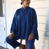 Umaya Top Navy Stripe