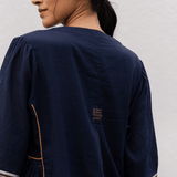 Hana Top Navy Motifs