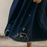 Bella Dress Navy Motifs