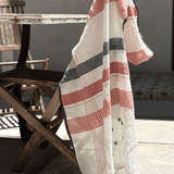 Handwoven Cotton Stole - Clay Stripe