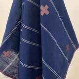 Handwoven Cotton Stole - Indigo Clay Motif