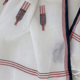 Handwoven Cotton Stole - White Clay Motif