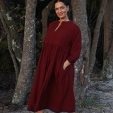 Iris Dress Red Wine