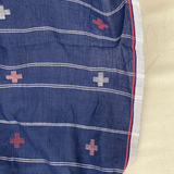 Handwoven Cotton Stole - Indigo Clay Motif