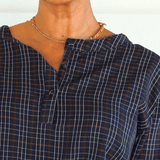 Suri Top Blue Berry Check