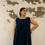 Bella Dress Navy Motifs