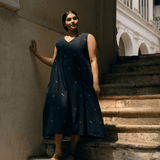 Tara Dress Navy Motif