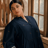 Shanti Dress Navy Motif
