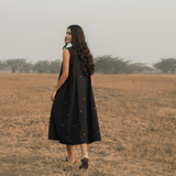 Tara Dress Navy Motif