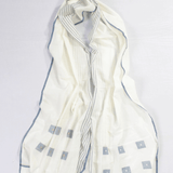 Handwoven Cotton Stole - Summer Ivory