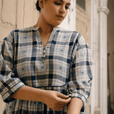 Shanti Dress Check Motif