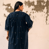 Shanti Dress Navy Motif