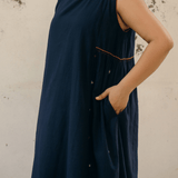 Bella Dress Navy Motifs