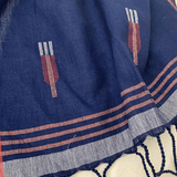 Handwoven Cotton Stole - Indigo Clay Motif