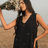 Tara Dress Navy Motif