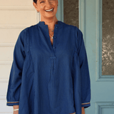Umaya Top Navy Stripe
