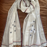 Handwoven Cotton Stole - Crisp White