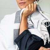 Hand-loomed Cotton Stole - Ivory