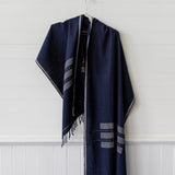 Hand-loomed Cotton Stole - Ink